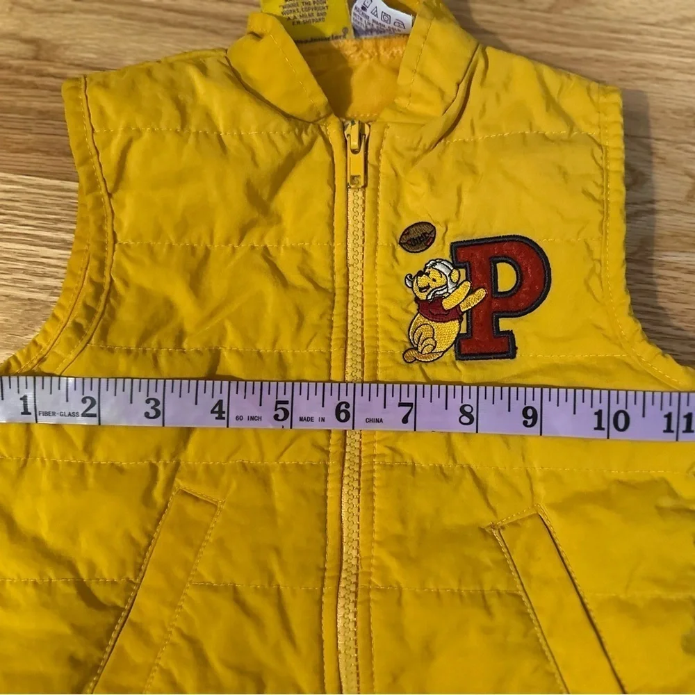 Vintage Pooh Yellow Quilted Vest with Embroidered Patch - 24 Months